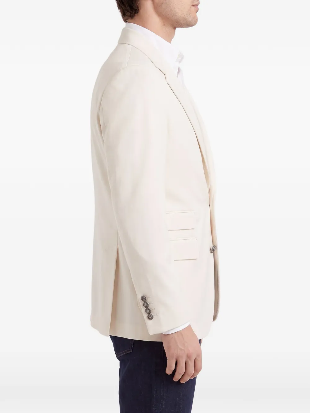 Brunello Cucinelli Colbert met enkele rij knopen Wit