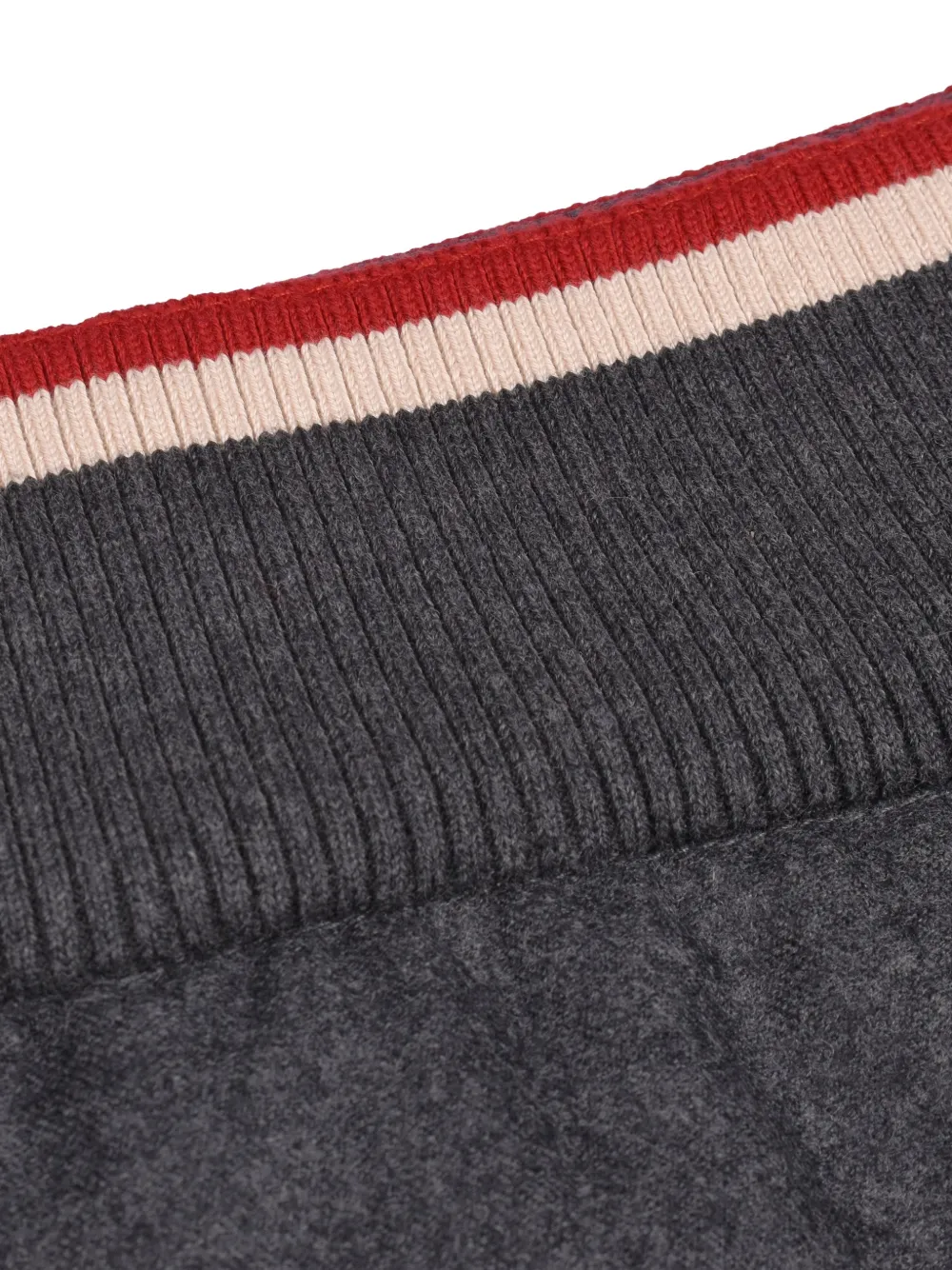 Brunello Cucinelli Gestreepte rok met geribbelde tailleband Grijs