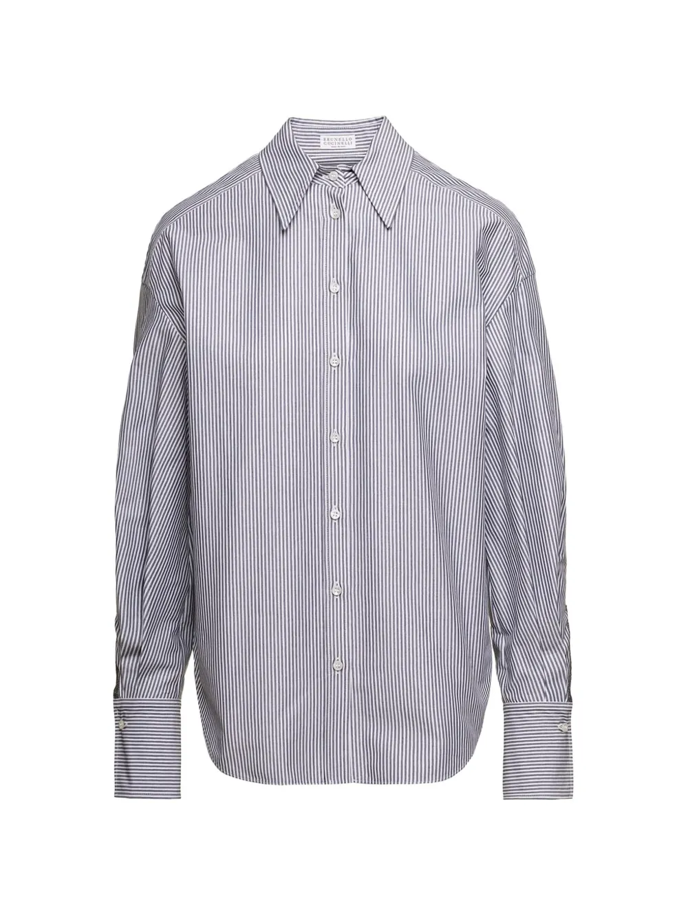 Brunello Cucinelli chemise boutonnée à rayures - Bleu Brunello Cucinelli chemise boutonnée à rayures - Bleu