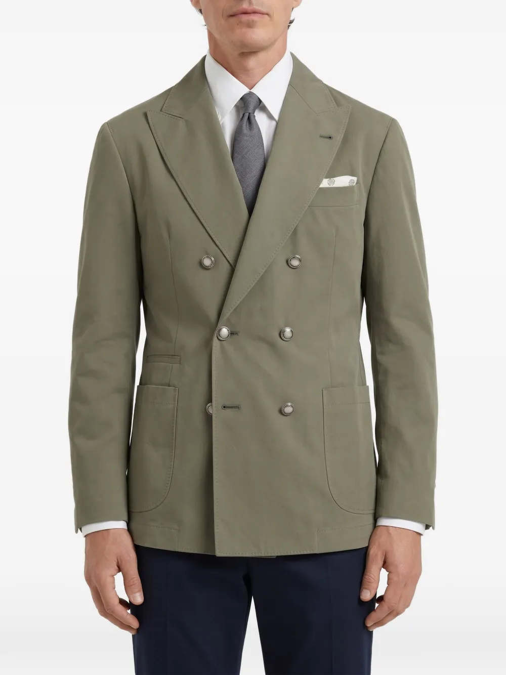 Brunello Cucinelli double-breasted cotton blazer