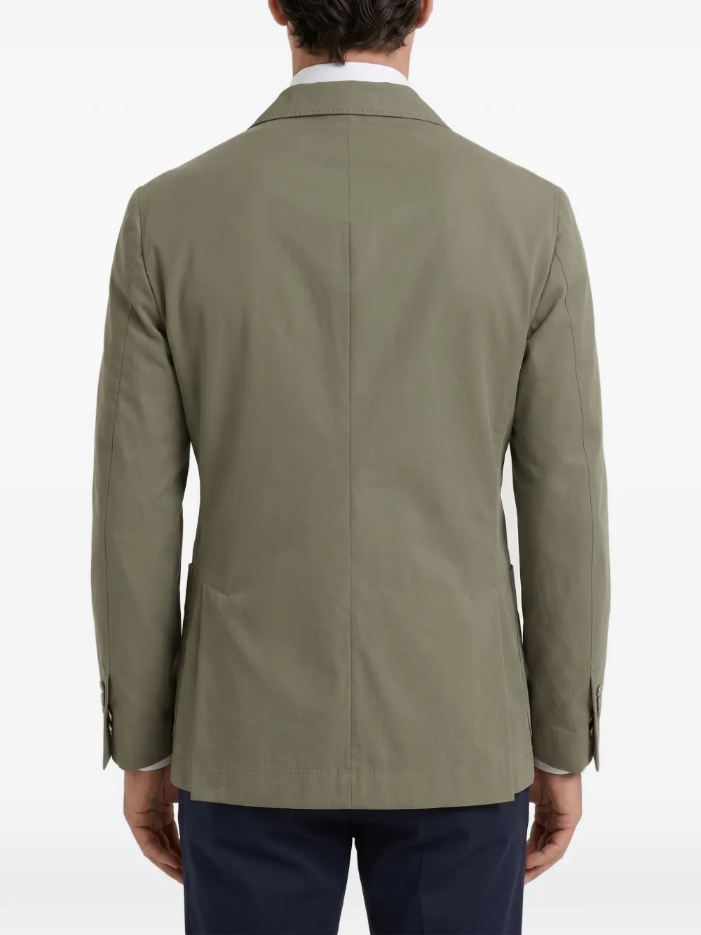 Brunello Cucinelli double-breasted cotton blazer Groen