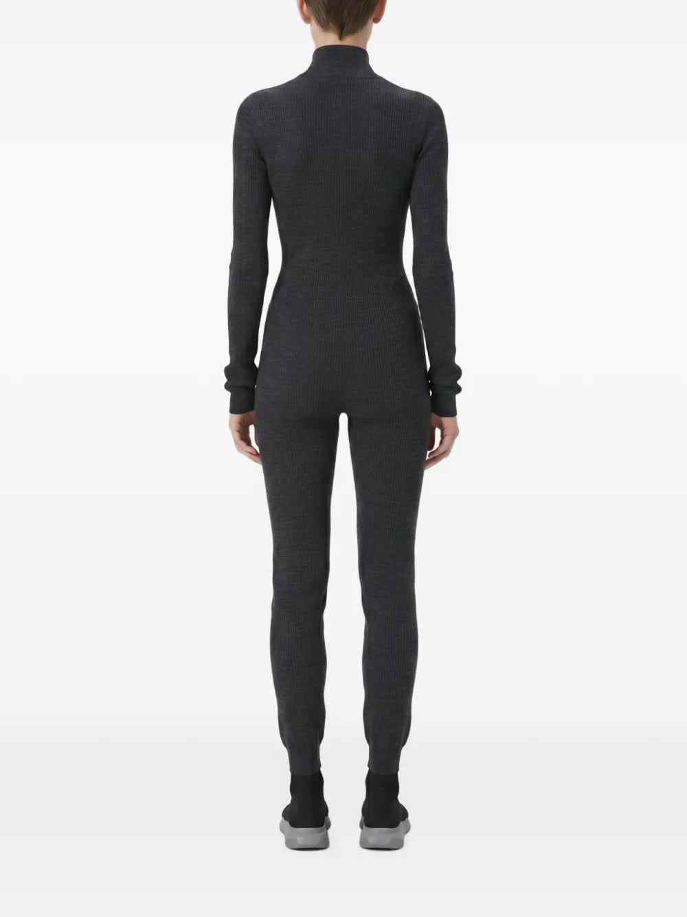 Brunello Cucinelli ribbed-knit wool jumpsuit Grijs