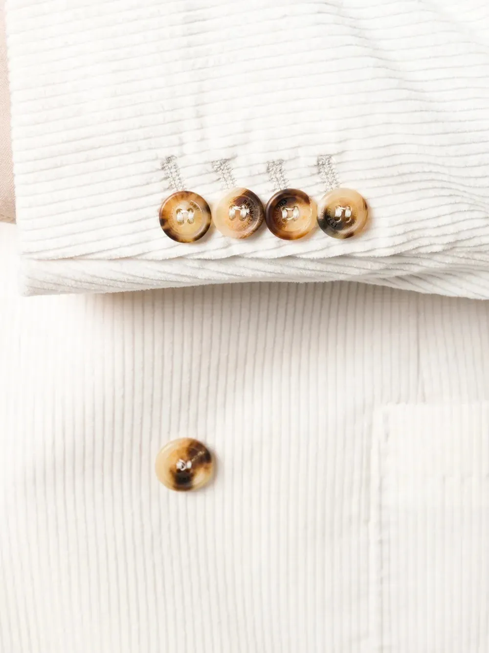 Brunello Cucinelli double-breasted corduroy blazer Wit