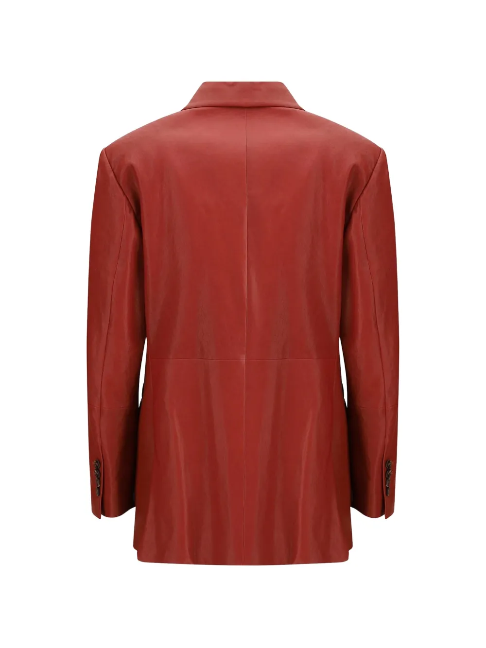 Brunello Cucinelli tailored leather blazer Rood