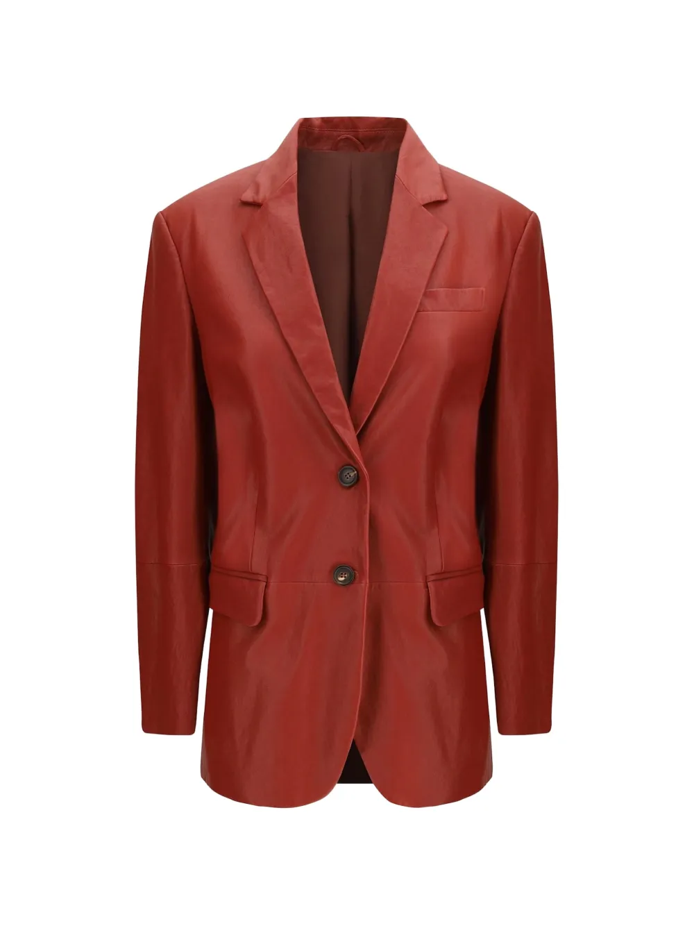 Brunello Cucinelli Blazer aus Leder - Rot