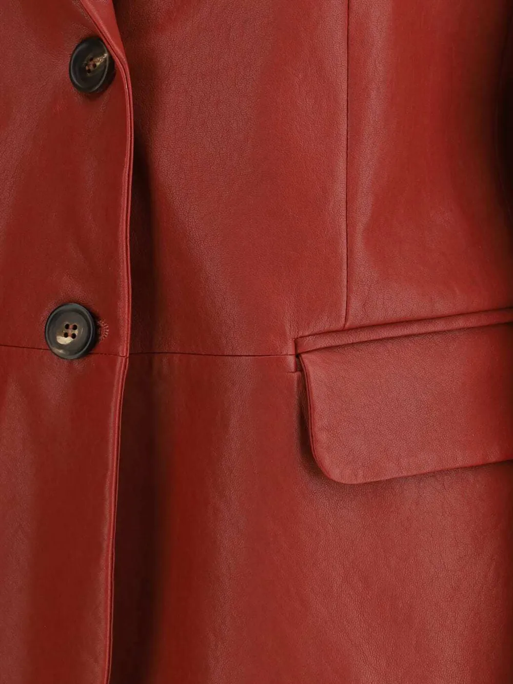 Brunello Cucinelli tailored leather blazer Rood