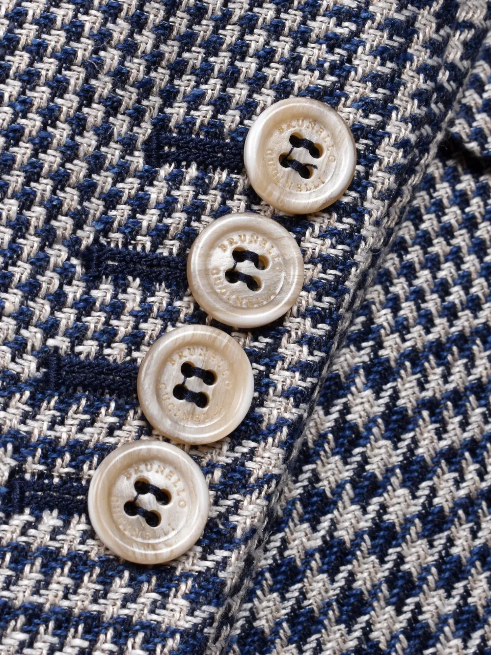 Brunello Cucinelli houndstooth-pattern tailored blazer Grijs