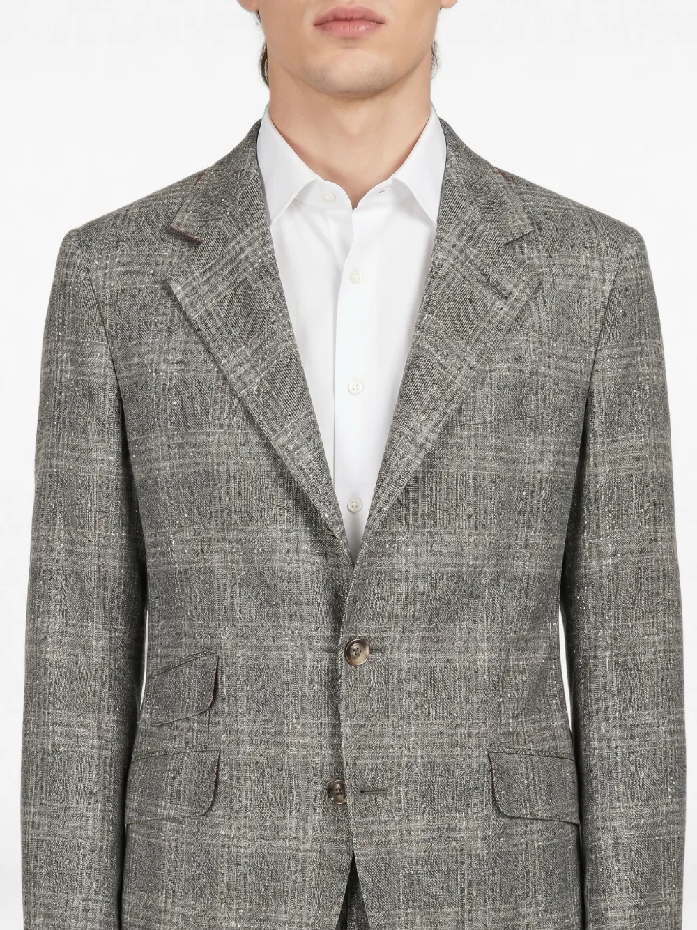 Brunello Cucinelli Geruit slim-fit pak Grijs