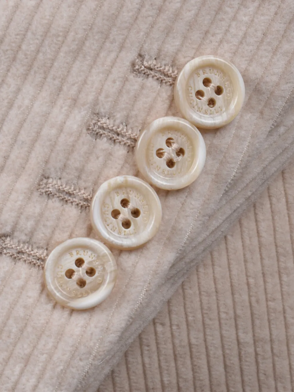 Brunello Cucinelli double-breasted corduroy blazer Beige
