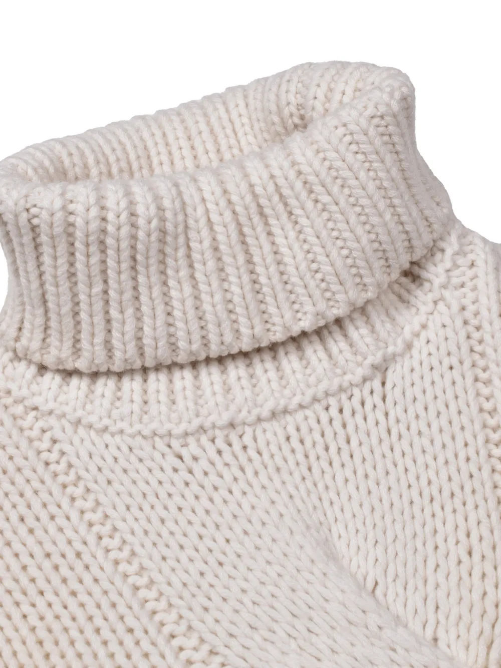 Brunello Cucinelli cable-knit turtleneck sweater Beige