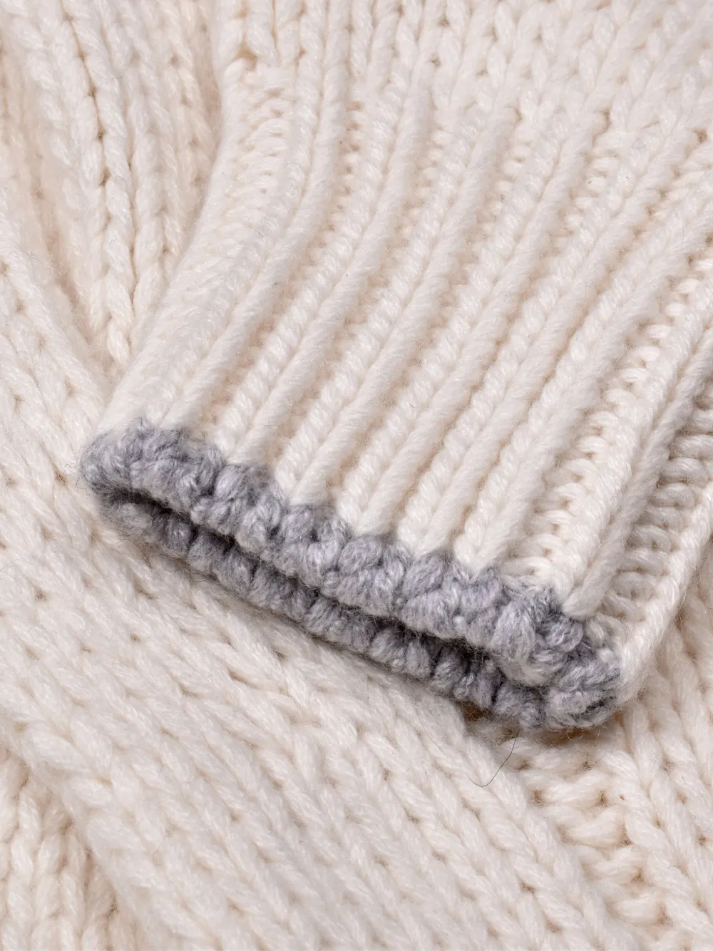 Brunello Cucinelli cable-knit turtleneck sweater Beige