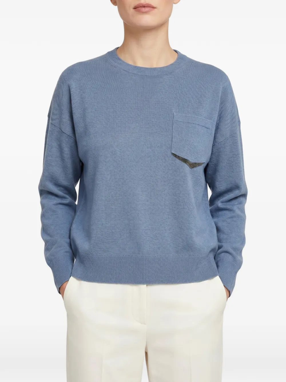Brunello Cucinelli pocket sweater - Blue
