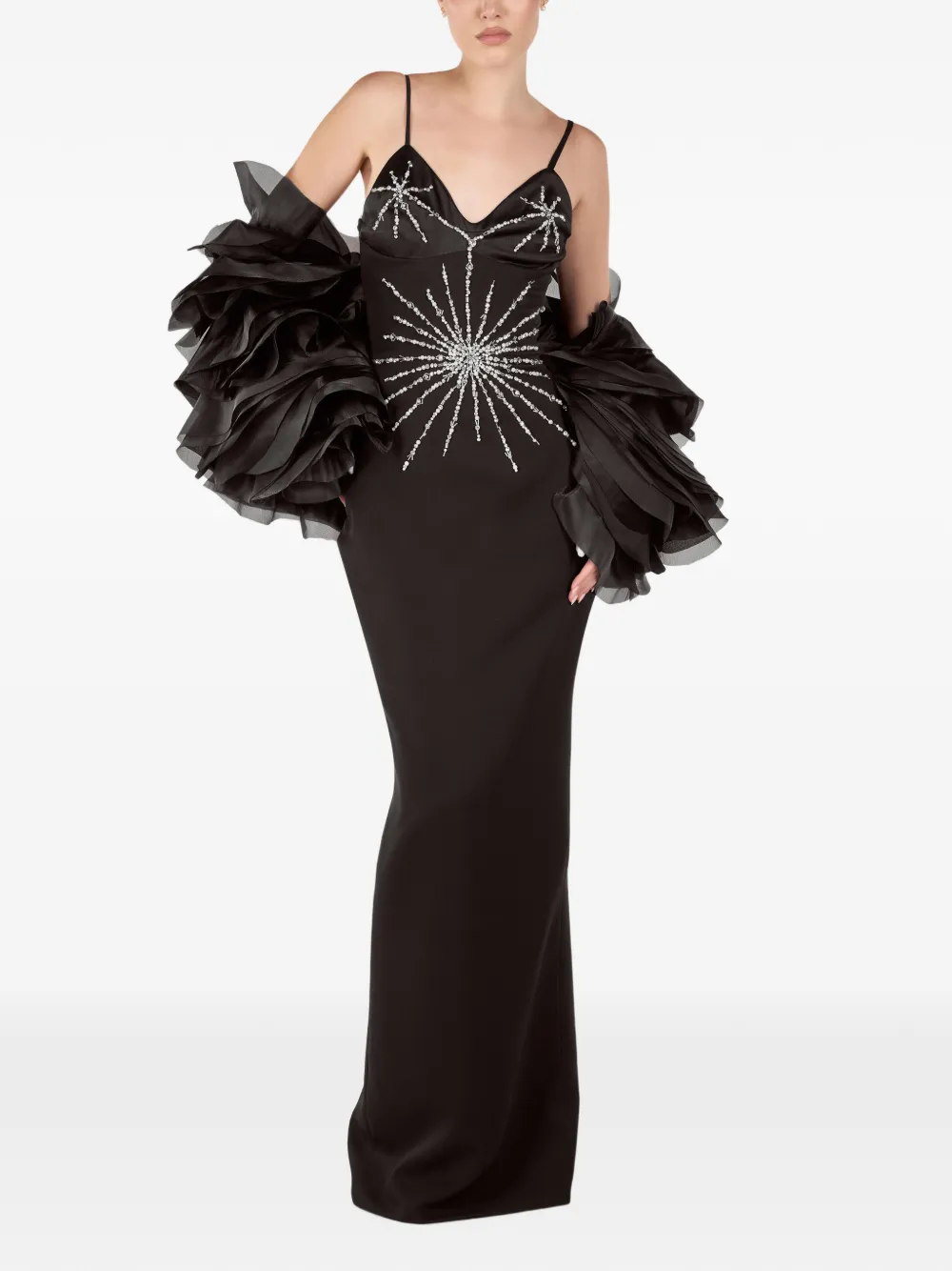 ANDREEA VENECIUC Stella Noire crystal-embellished gown