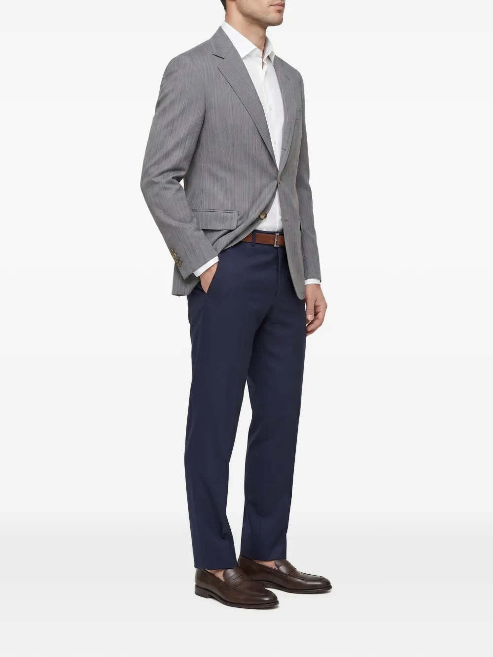 Brunello Cucinelli single-breasted tailored blazer Grijs