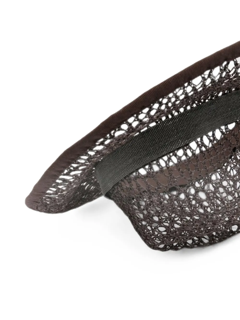 Brunello Cucinelli open-weave wide-brim hat Bruin