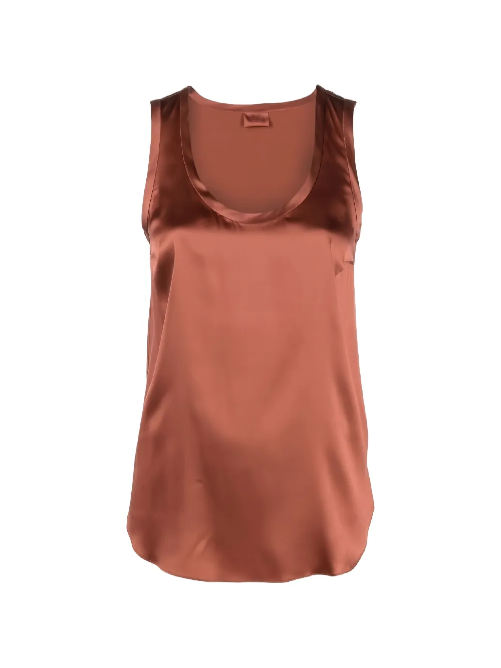 Brunello Cucinelli Top in seta con scollo ampio - Arancione