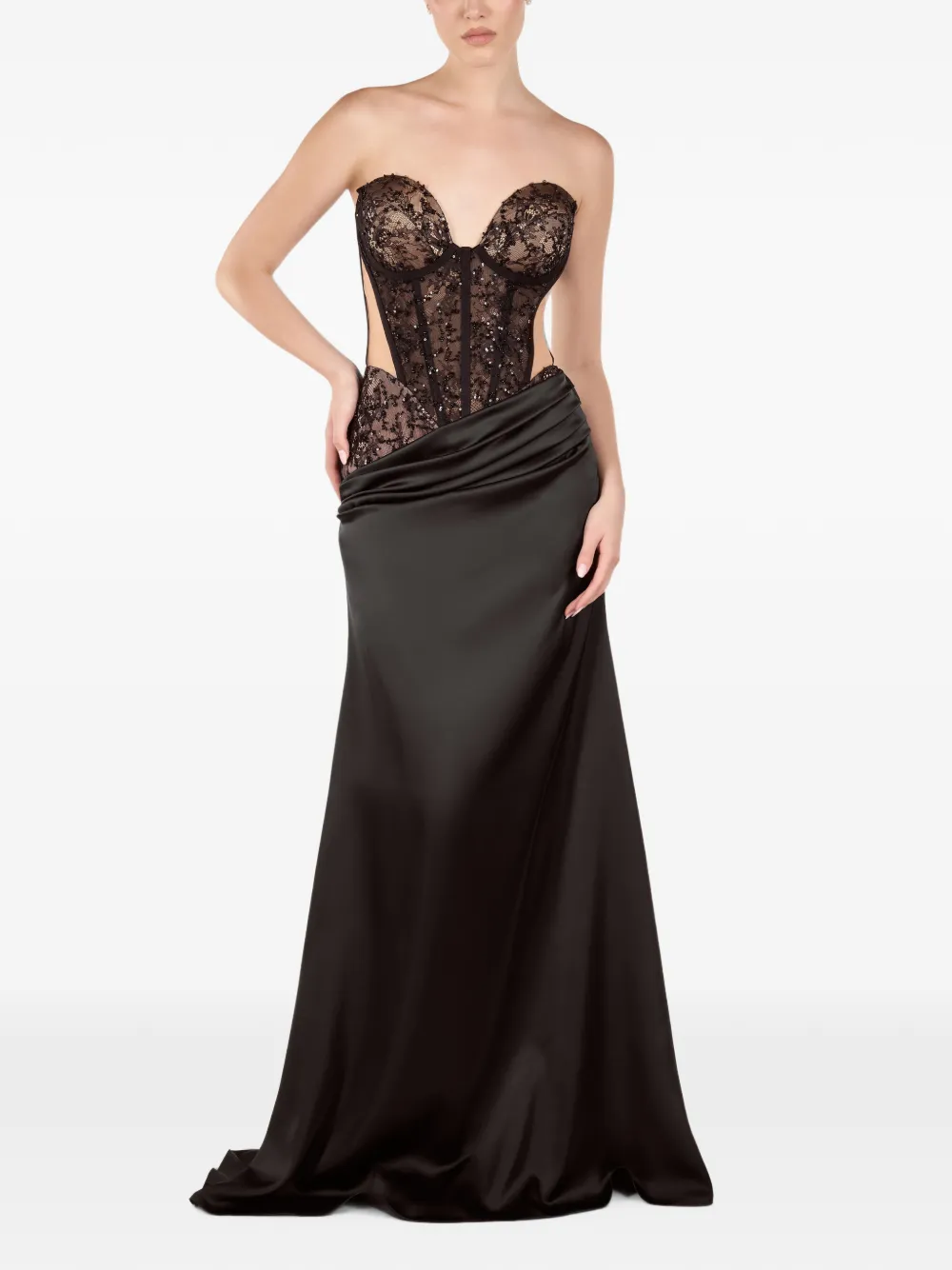 ANDREEA VENECIUC Noemie lace-panelled gown
