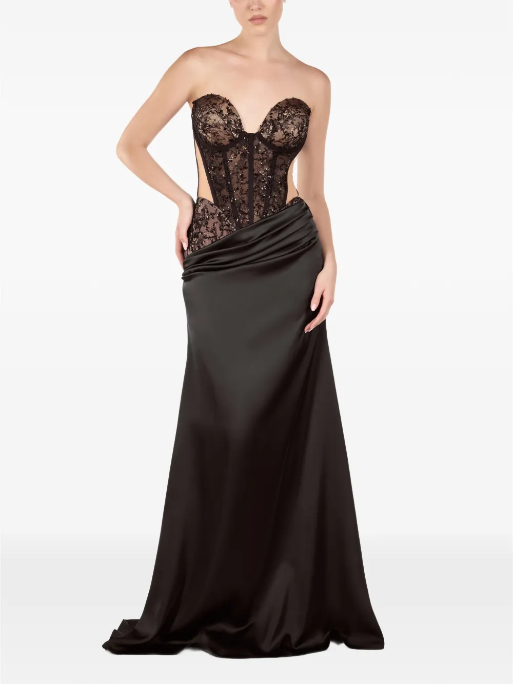 ANDREEA VENECIUC Noemie lace-panelled gown