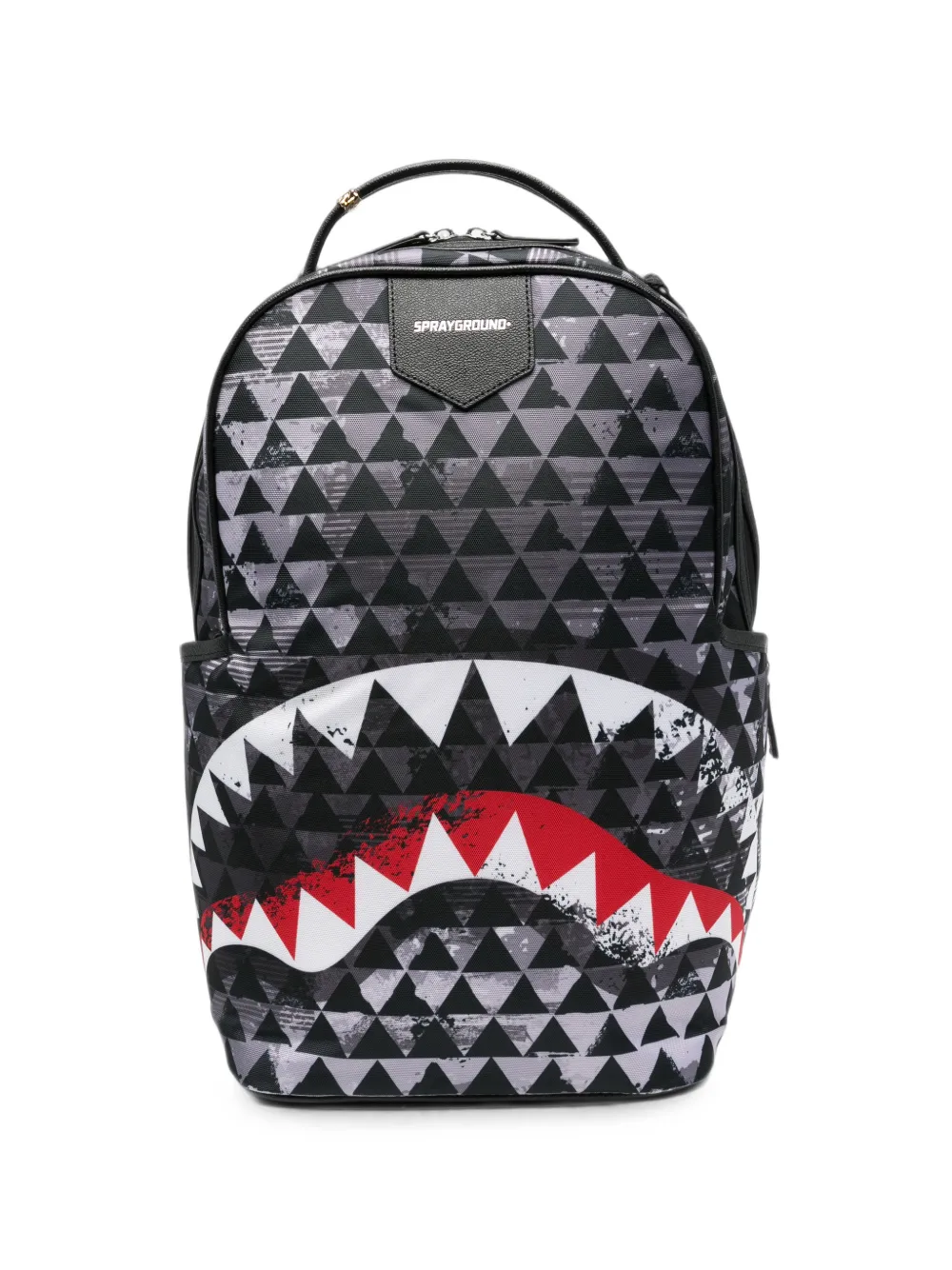 Sprayground Shark Mouth geometric-print backpack - Grigio