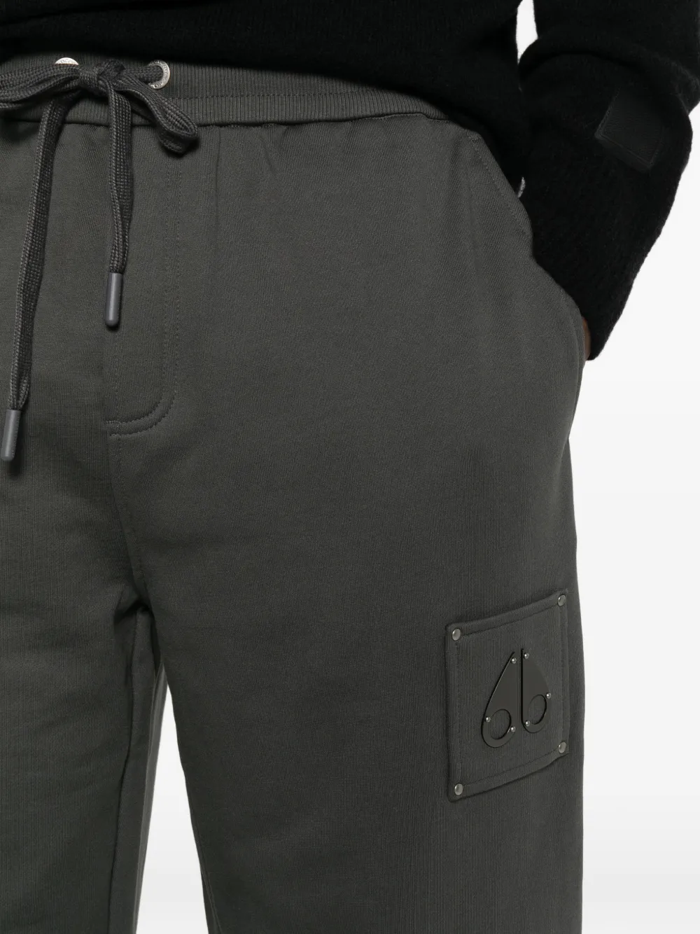 Moose Knuckles logo-patch drawstring track pants Grijs