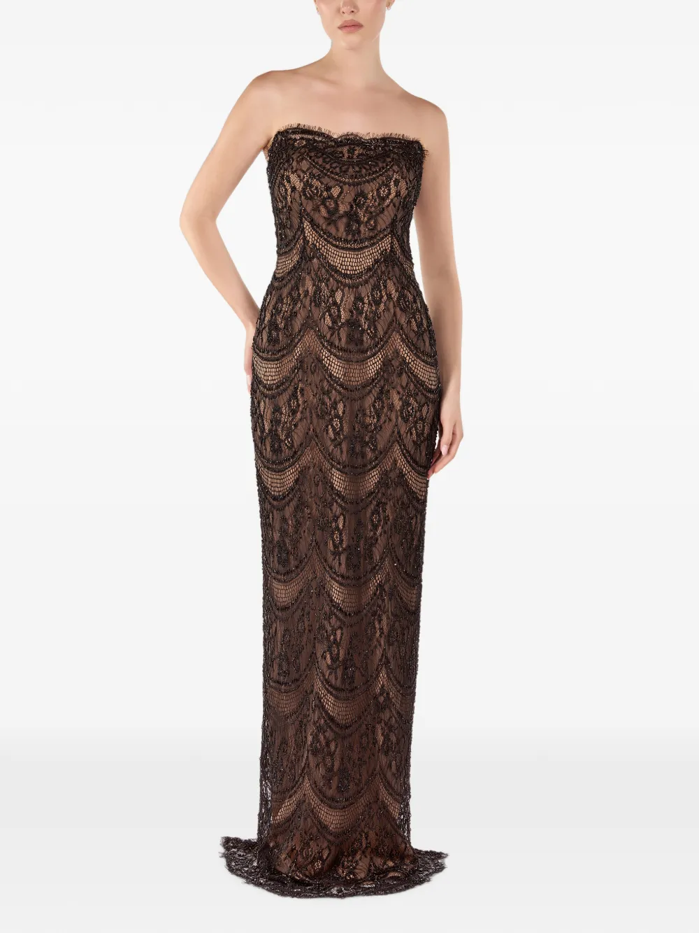 ANDREEA VENECIUC Valeria strapless lace gown