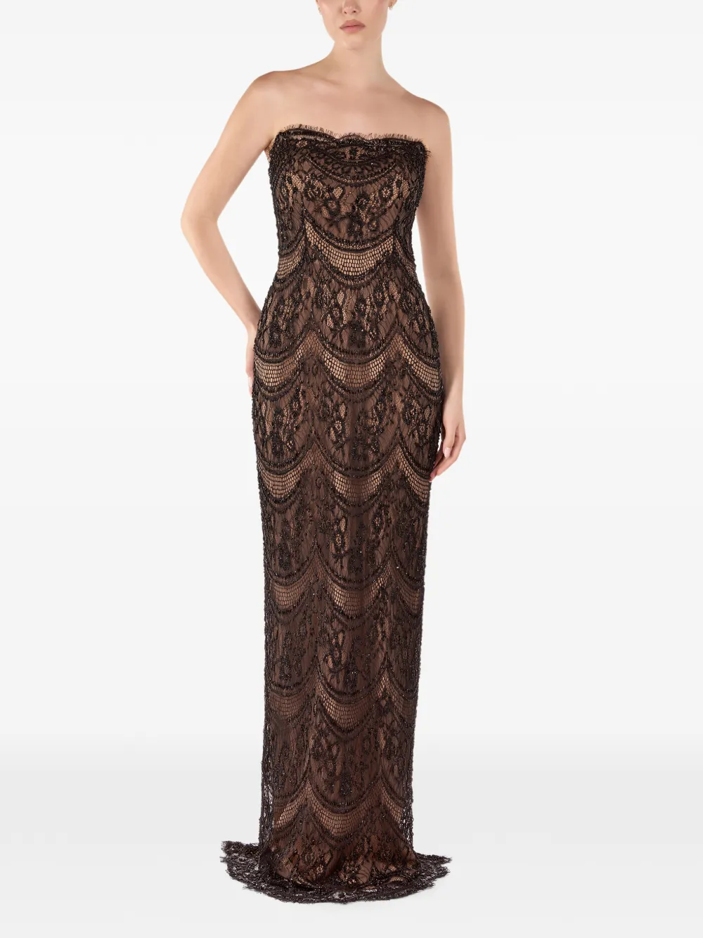 ANDREEA VENECIUC Valeria strapless lace gown