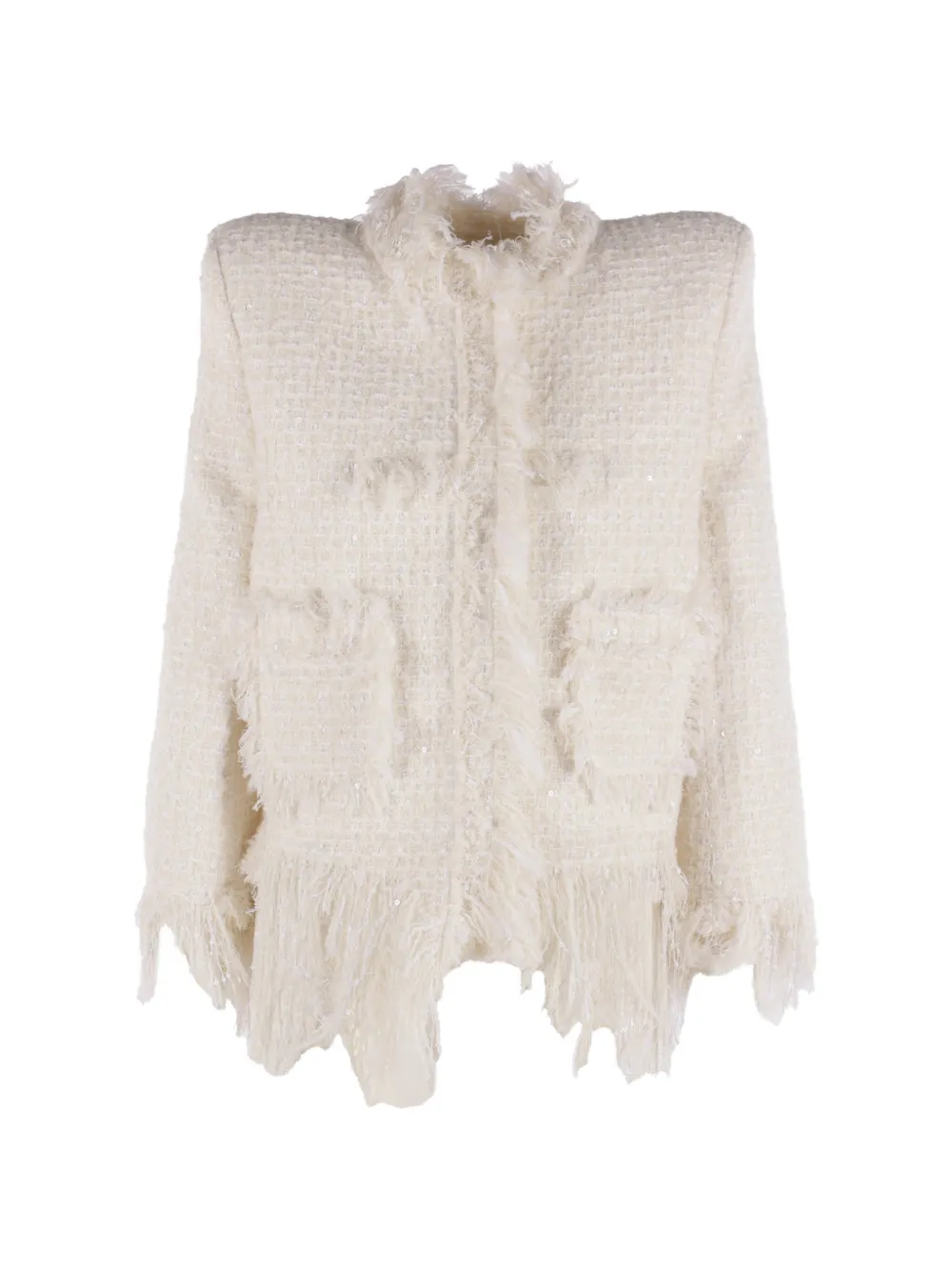 Matières Fécales sequin-embellished frayed jacket