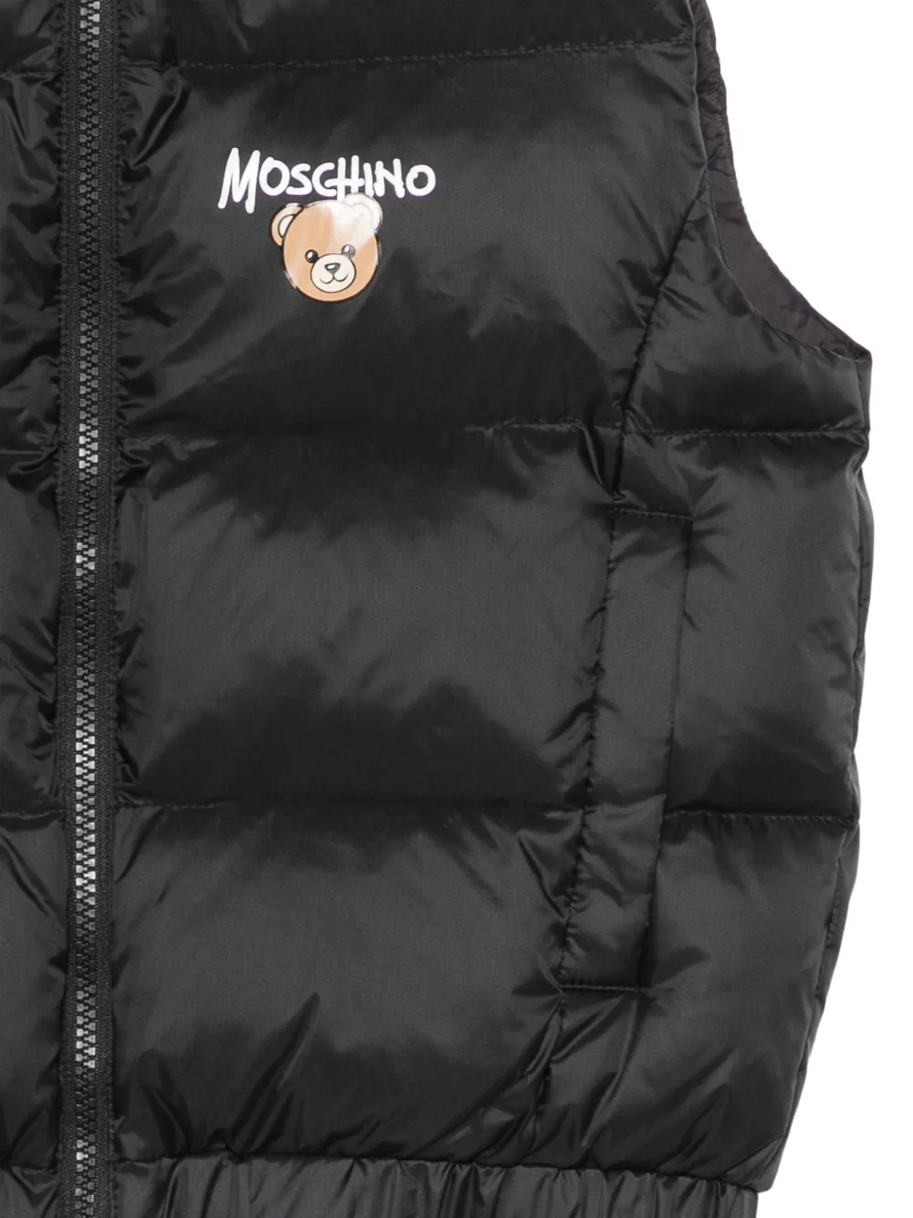 Moschino Kids Teddy Bear gewatteerde gilet Zwart