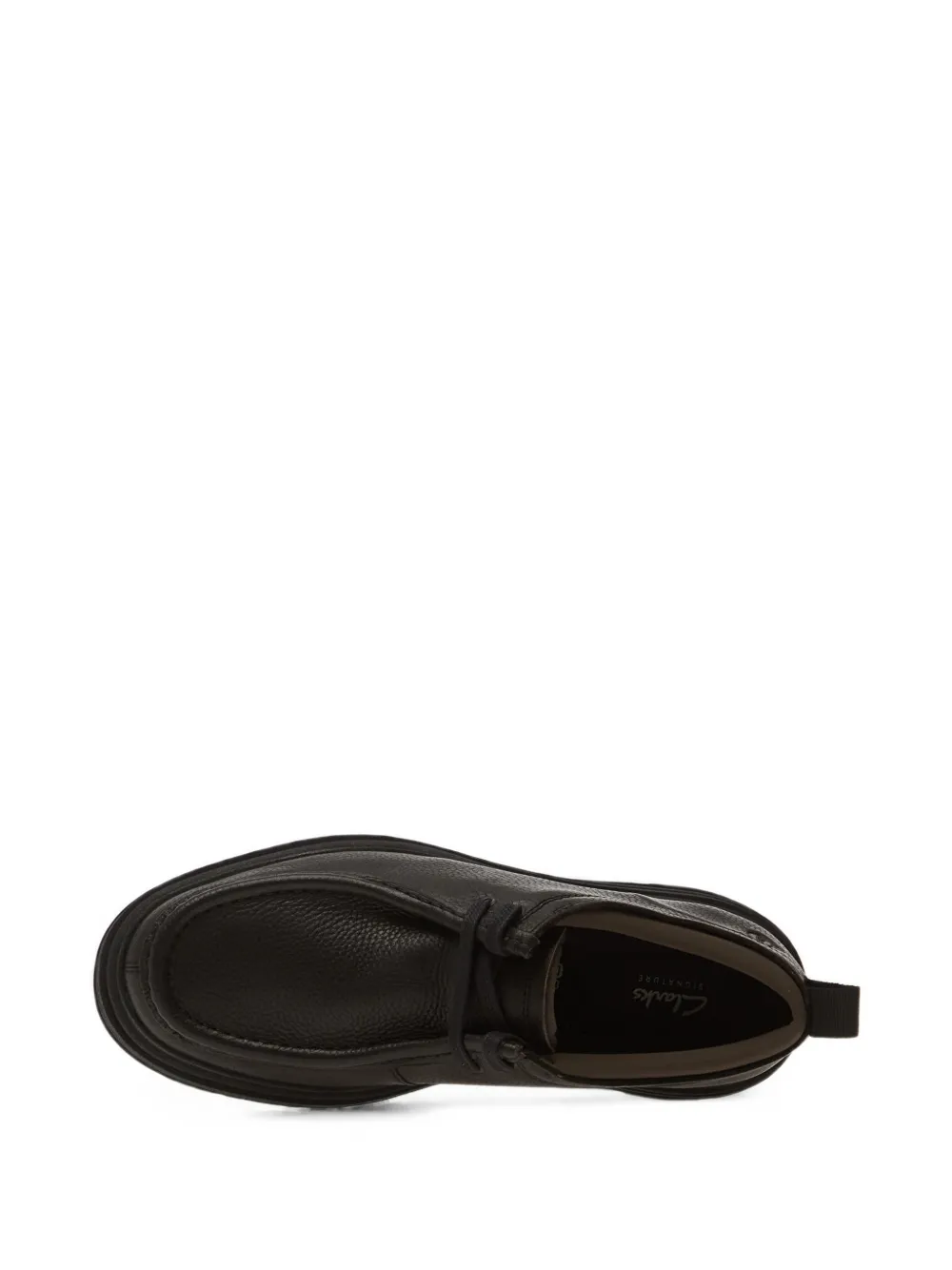Clarks Badbury Seam grained leather loafers Zwart