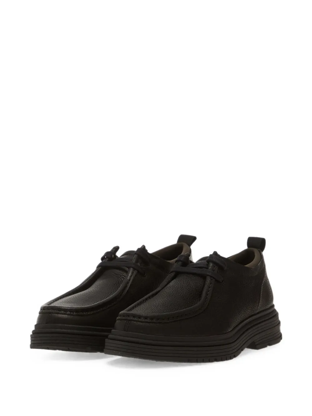 Clarks Badbury Seam grained leather loafers Zwart