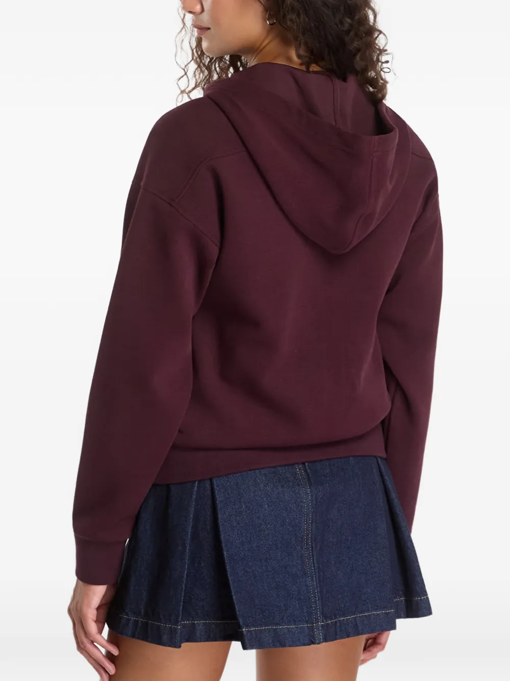 Lacoste logo-patch zip-up hoodie Paars
