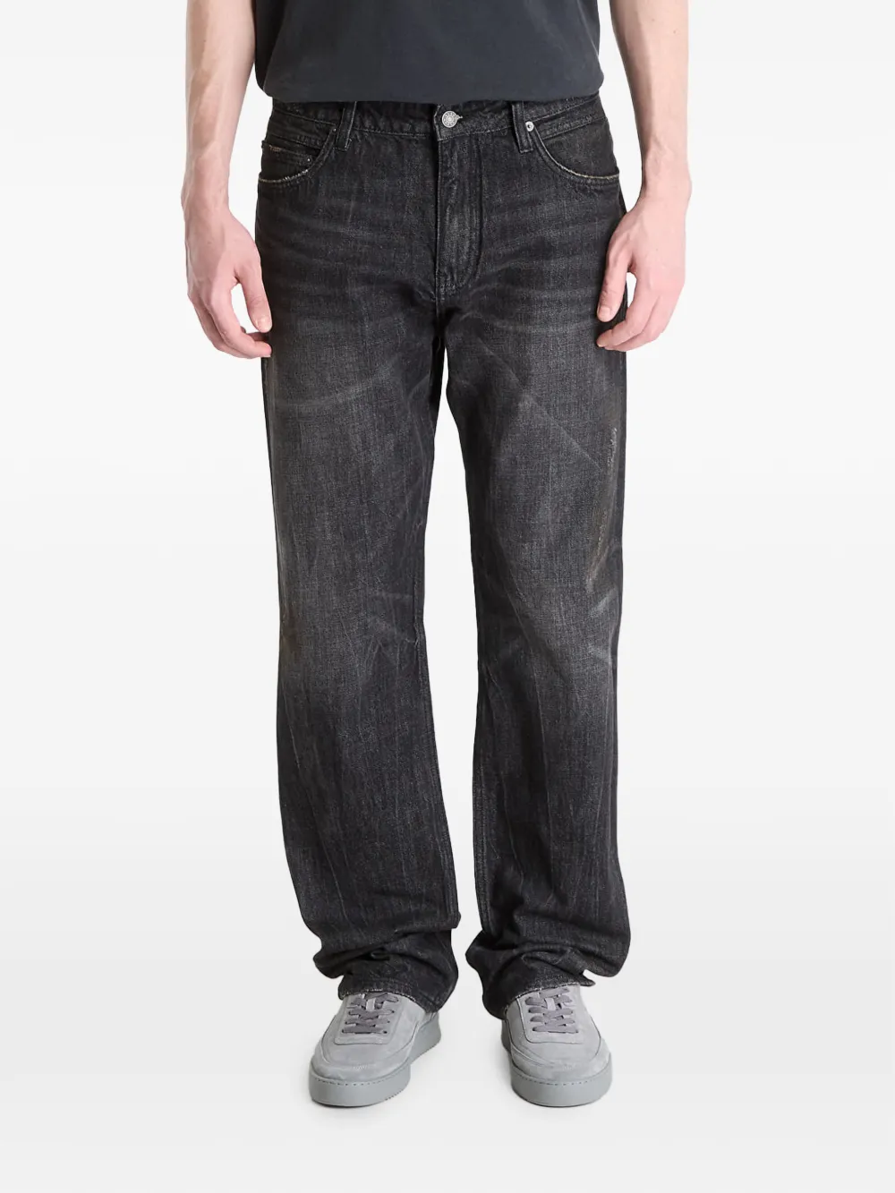 GUESS USA washed distressed-effect jeans - Grigio