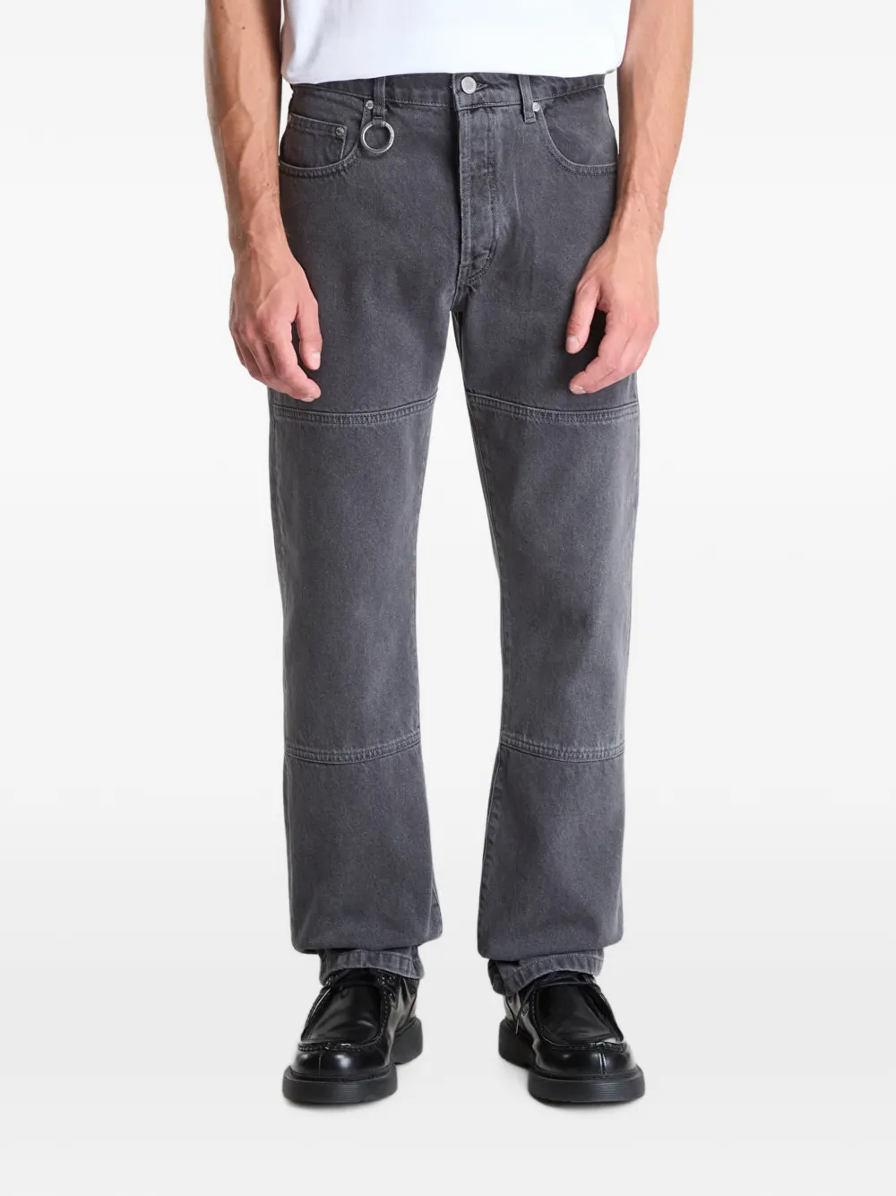 Études Studio Corner panelled metal-ring jeans - Grigio