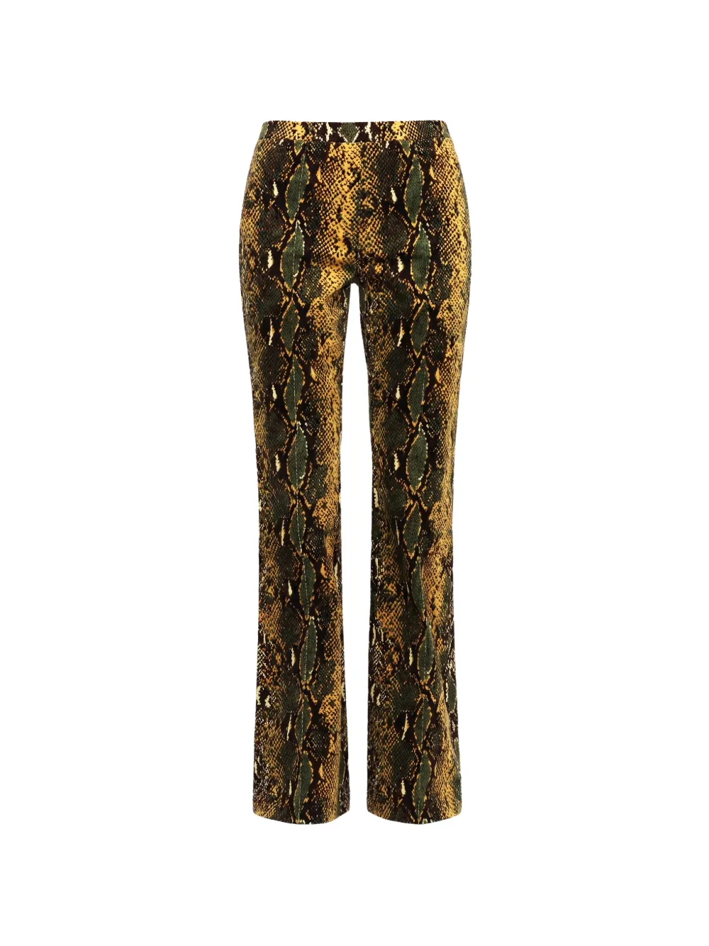 DVF Diane von Furstenberg Elise snake-print corduroy trousers - Grün