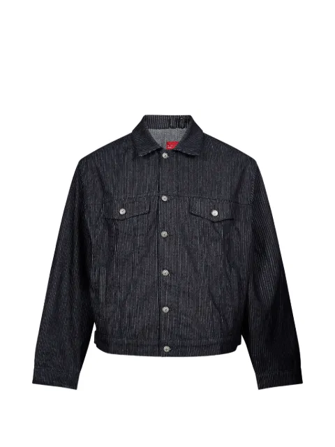 KidSuper pinstripe bird-patch denim jacket