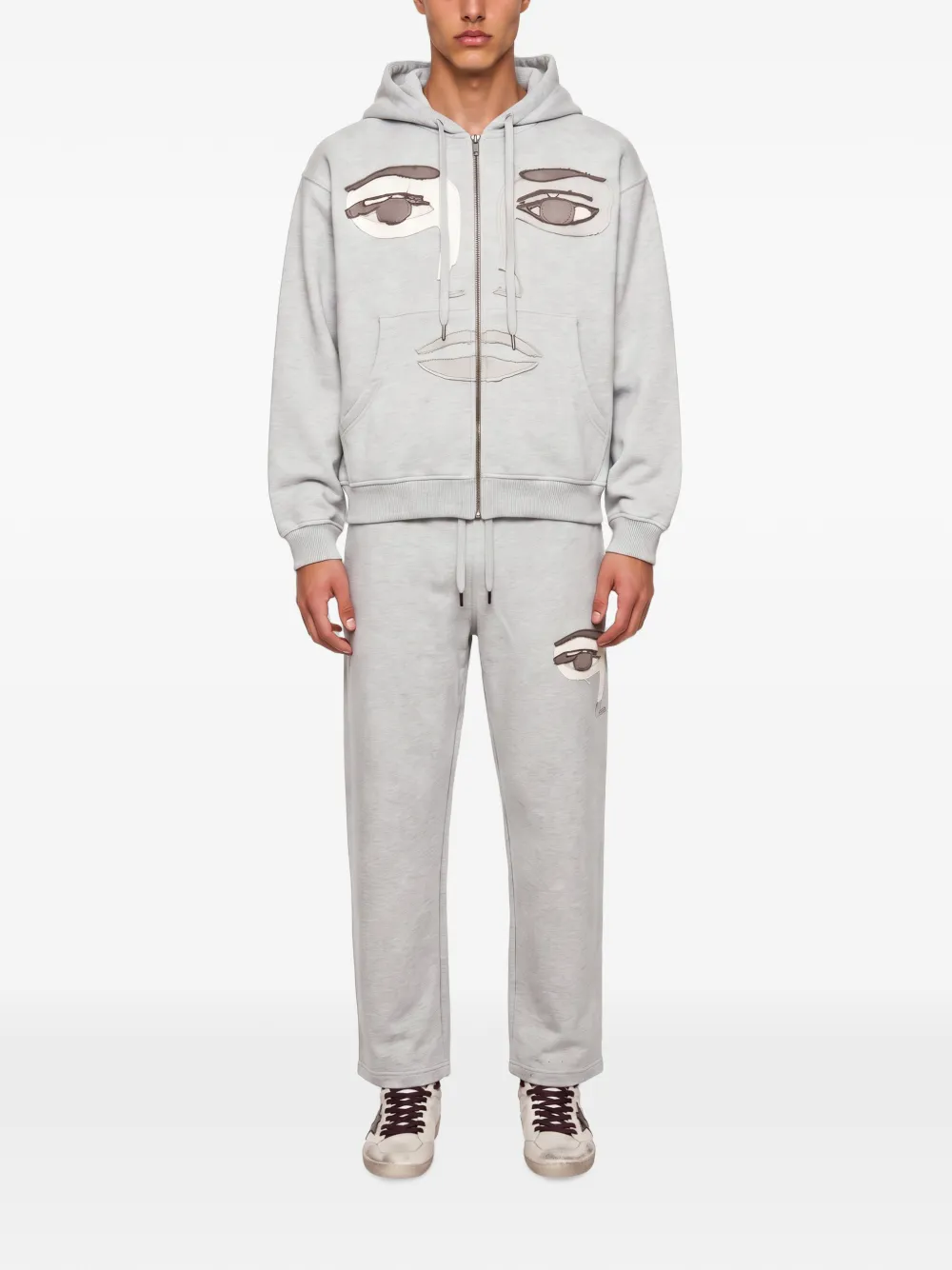 KidSuper Hoodie met gezichtspatchwork Grijs