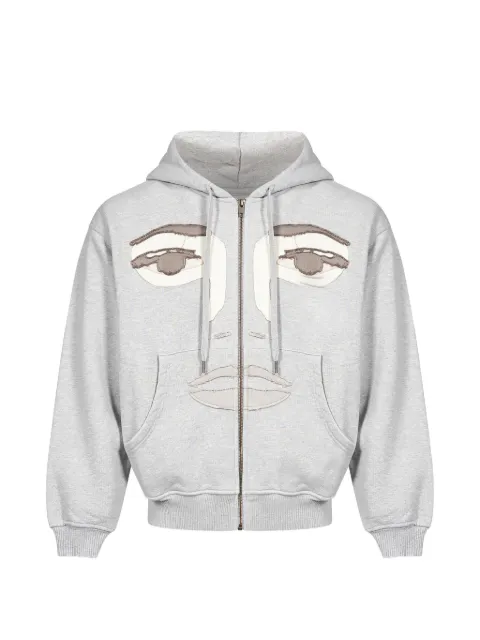 KidSuper sudadera con capucha y diseño patchwork de cara