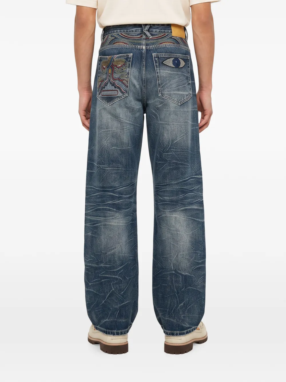 KidSuper Verfraaide jeans Blauw