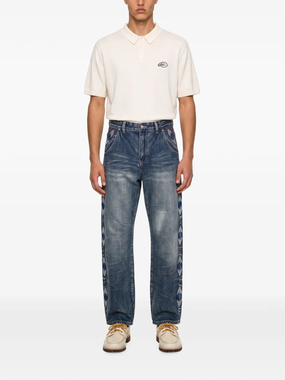 KidSuper Verfraaide jeans Blauw