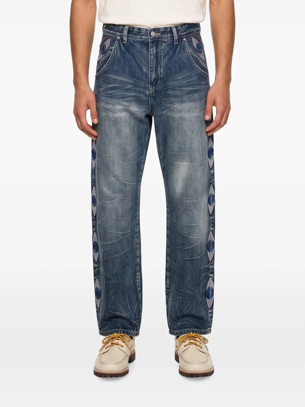 KidSuper Verfraaide jeans Blauw