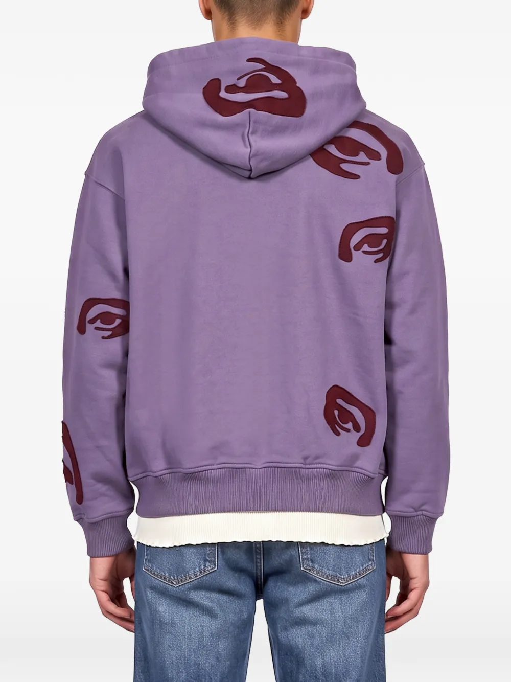 KidSuper Hoodie met rits en oogpatchwork Paars