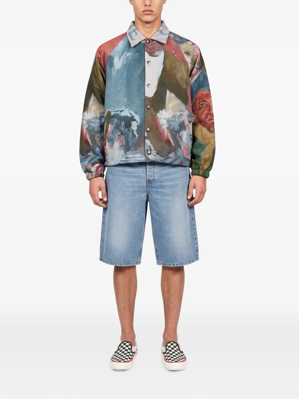 KidSuper Café De La Coaches jack met grafische print Blauw