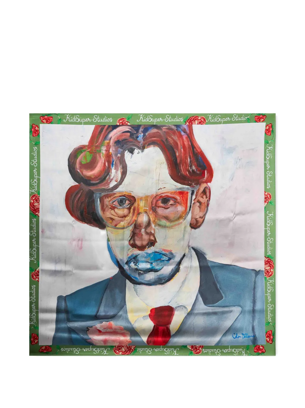 KidSuper Jack graphic-print silk scarf