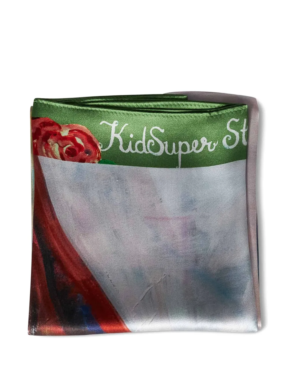 KidSuper Jack graphic-print silk scarf Wit