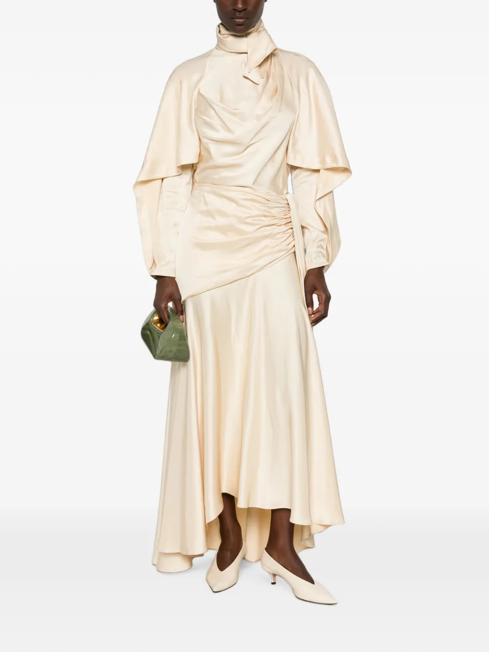 ZIMMERMANN Ascent gedrapeerde asymmetrische maxi-rok Beige