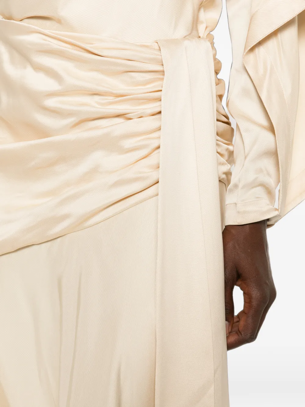 ZIMMERMANN Ascent gedrapeerde asymmetrische maxi-rok Beige