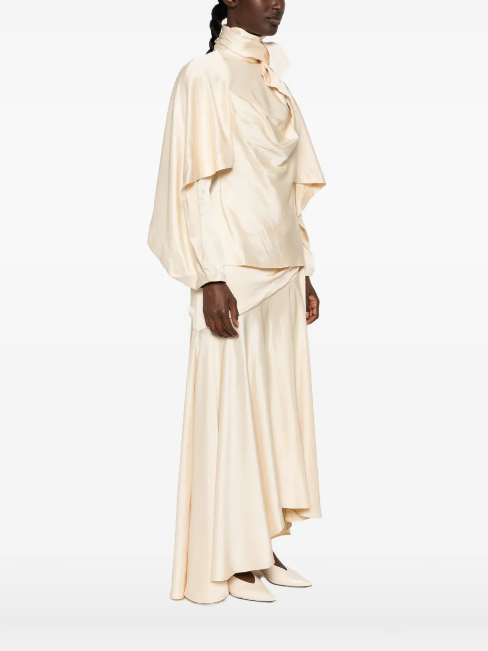 ZIMMERMANN Ascent gedrapeerde blouse met strik Beige