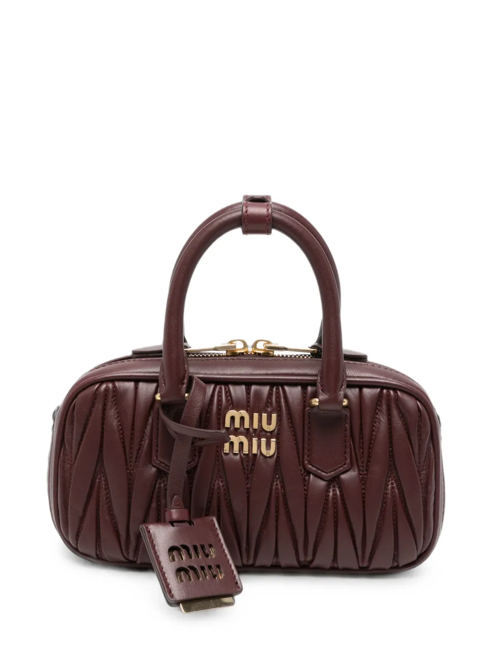 Miu Kleine leren shopper Rood