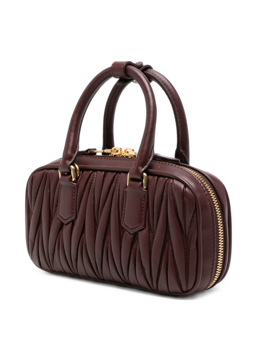 Miu Kleine leren shopper Rood