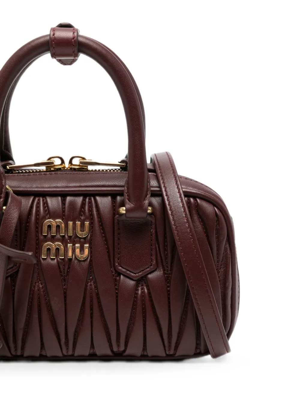 Miu Kleine leren shopper Rood